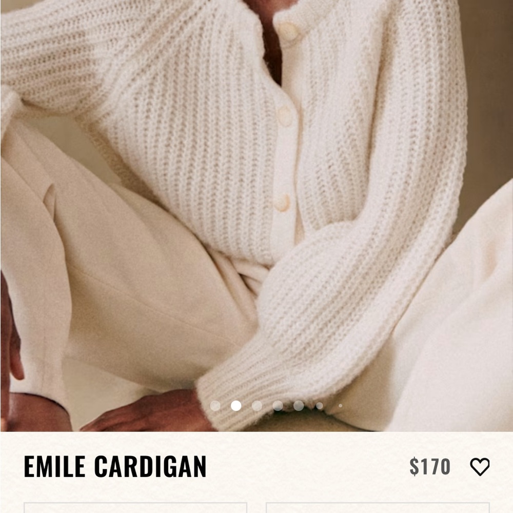 Sezane Emile Cardigan in Ecru, Small - Picture 4 of 4